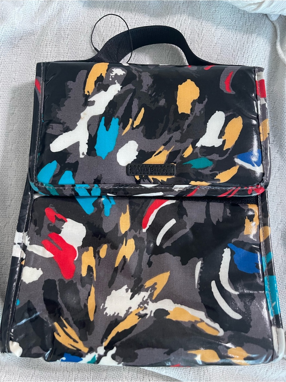 Vera Bradley Black Multicolor Abstract design insulated cooling tote